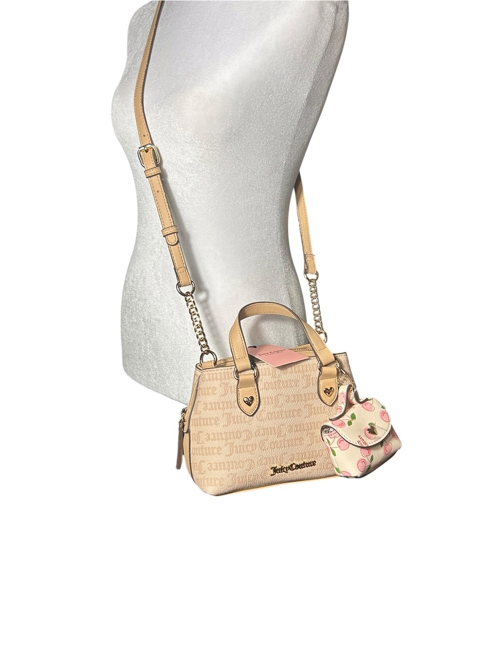 NWT Juicy Couture Sweet Thing II Mini Satchel Crossbody Bag Sandstone Beige - Picture 3 of 12